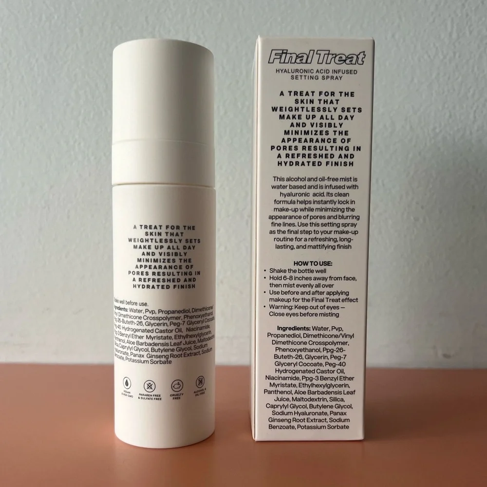 TYS Beauty Final Treat Hyaluronic Acid Infused Setting Spray NIB Full size 80 ml